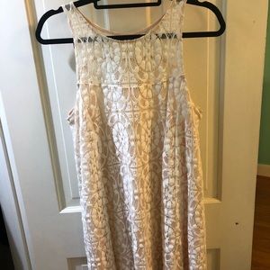 Cream Free People Eyelet Lace dress